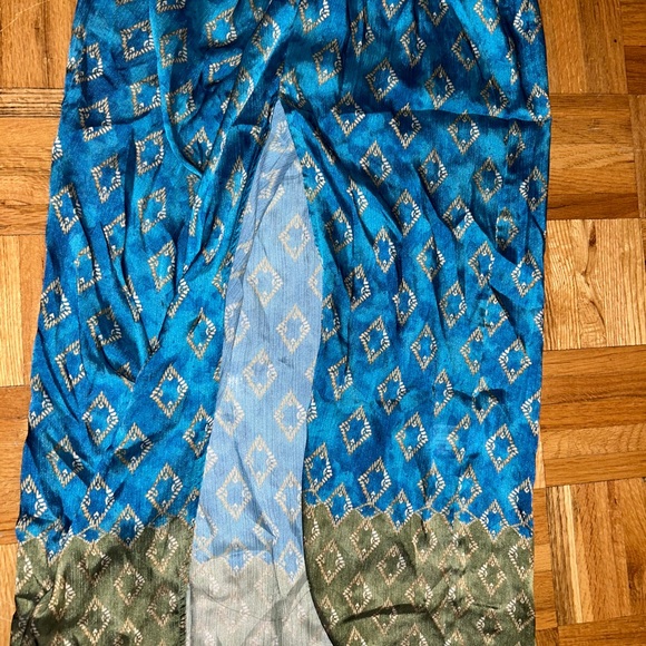 ZARA knotted printed satin effect skirt - Picture 3 of 4